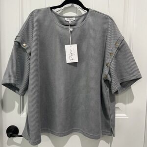 Anthropologie Polagram Cable Pullover Sweater Size 3X Plus NWT Gray